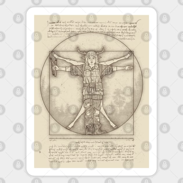 Vitruvian Hybrid Sticker by Getsousa